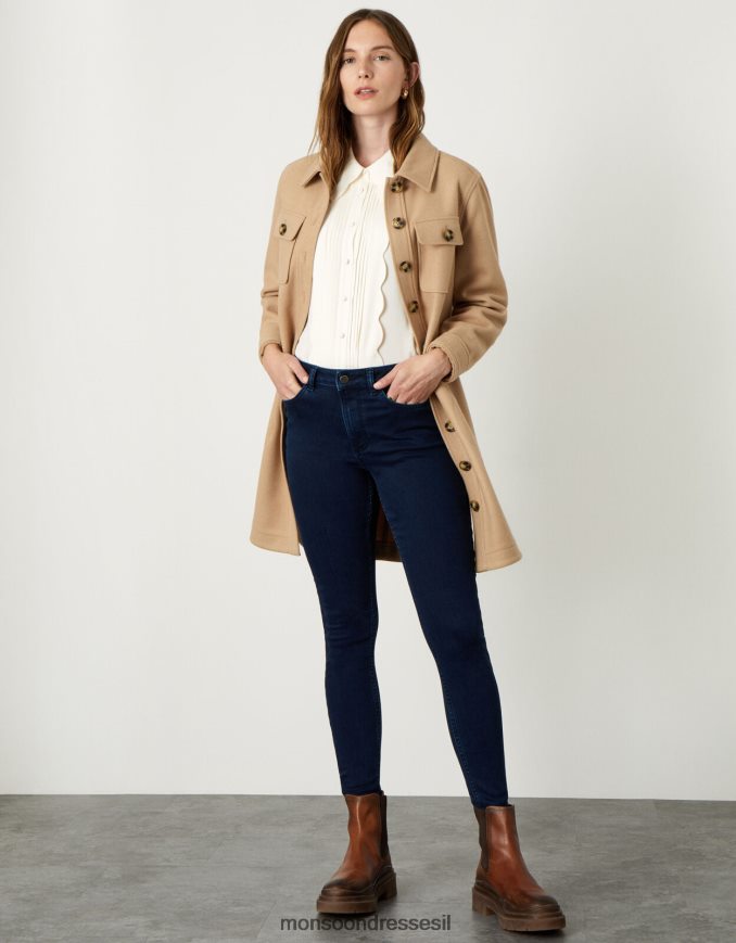 הַלבָּשָׁה Monsoon ג'ינס סקיני פרימיום של קרלה כחול (אינדיגו) נשים HTJ0TZ933