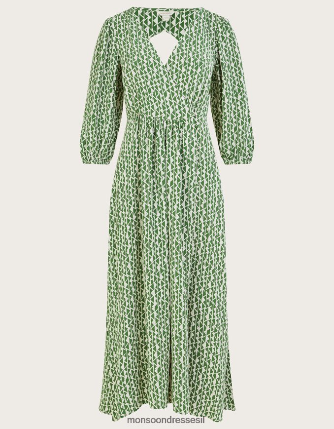 הַלבָּשָׁה Monsoon שמלת מעטפת של דוריס בוויסקוזה בת קיימא ירוק נשים HTJ0TZ940