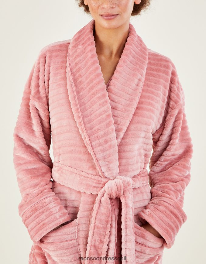 הַלבָּשָׁה Monsoon חלוק עם מרקם פס ורד ורוד) נשים HTJ0TZ950