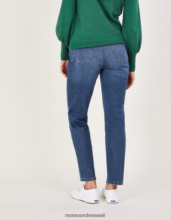 הַלבָּשָׁה Monsoon ג'ינס ג'ינס עם רגל ישרה של החבר כחול (כחול ג'ינס) נשים HTJ0TZ951