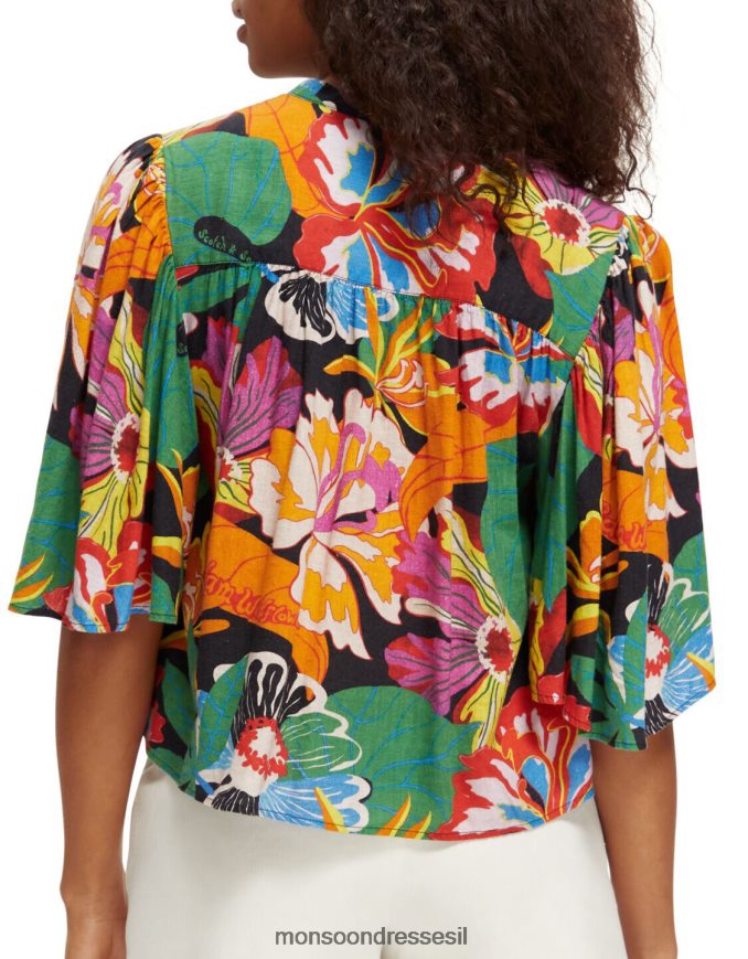 הַלבָּשָׁה Monsoon חולצת שרוולים מתנפנפת של סקוצ' וסודה רַב נשים HTJ0TZ958