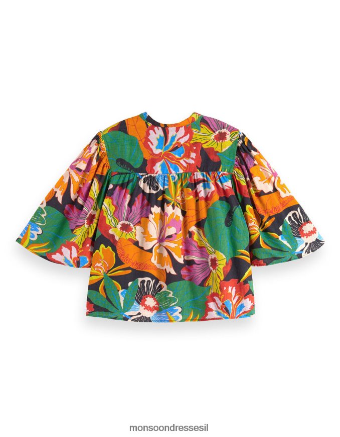 הַלבָּשָׁה Monsoon חולצת שרוולים מתנפנפת של סקוצ' וסודה רַב נשים HTJ0TZ958