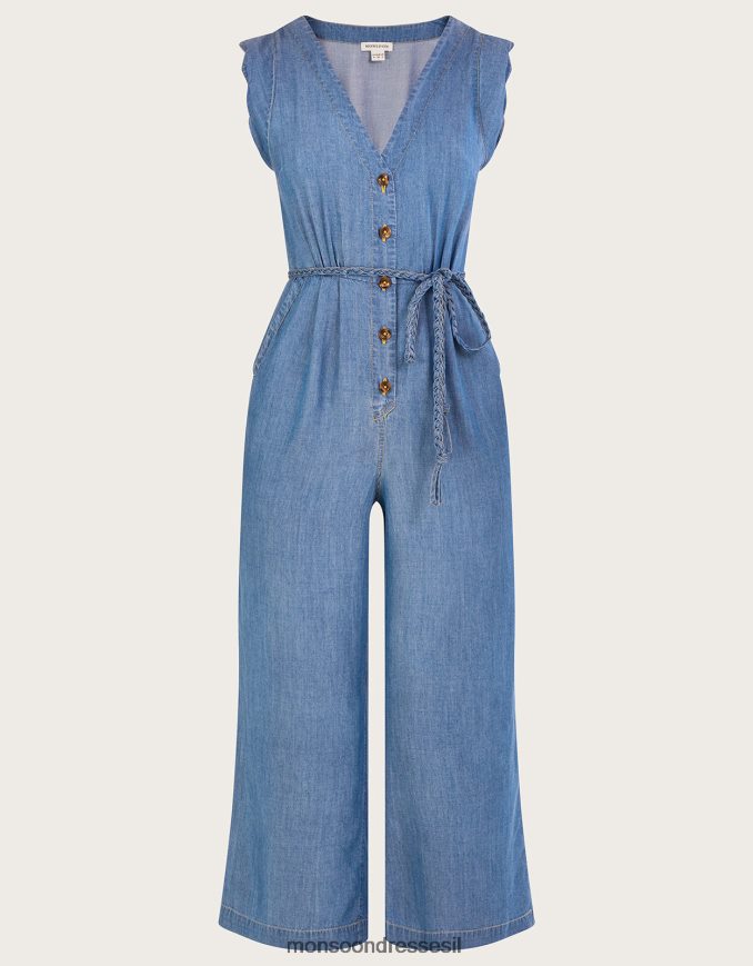 הַלבָּשָׁה Monsoon סרבל ג'ינס עם חגורת קשירה כחול (כחול ג'ינס) נשים HTJ0TZ96