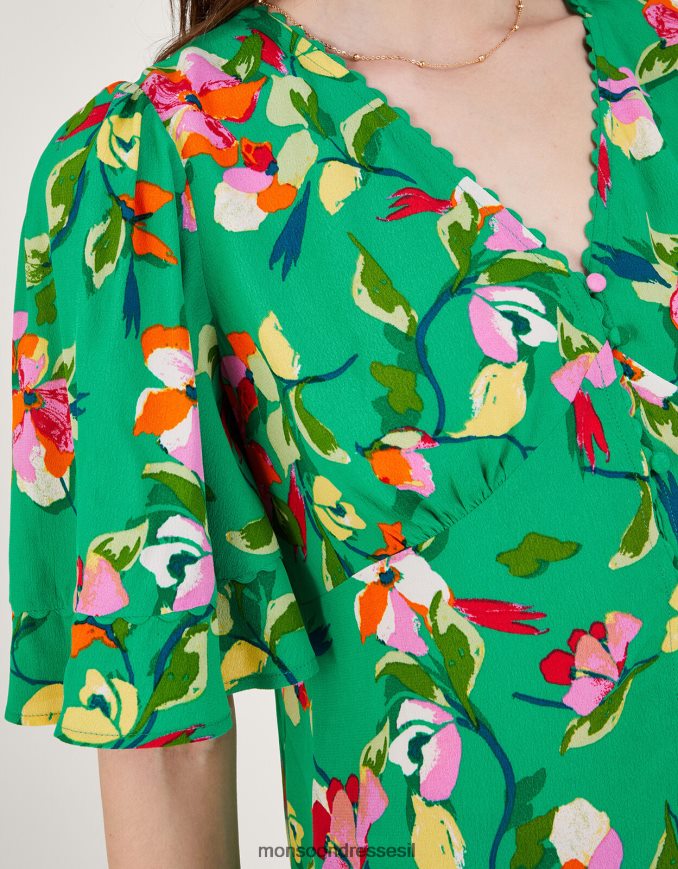 הַלבָּשָׁה Monsoon טופ תה לילו בוויסקוזה בר קיימא ירוק נשים HTJ0TZ970