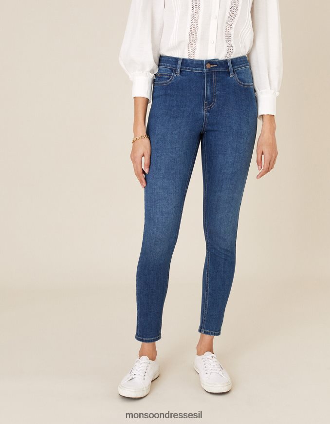 הַלבָּשָׁה Monsoon ג'ינס סקיני באורך קצר של איריס כחול (כחול ג'ינס) נשים HTJ0TZ971