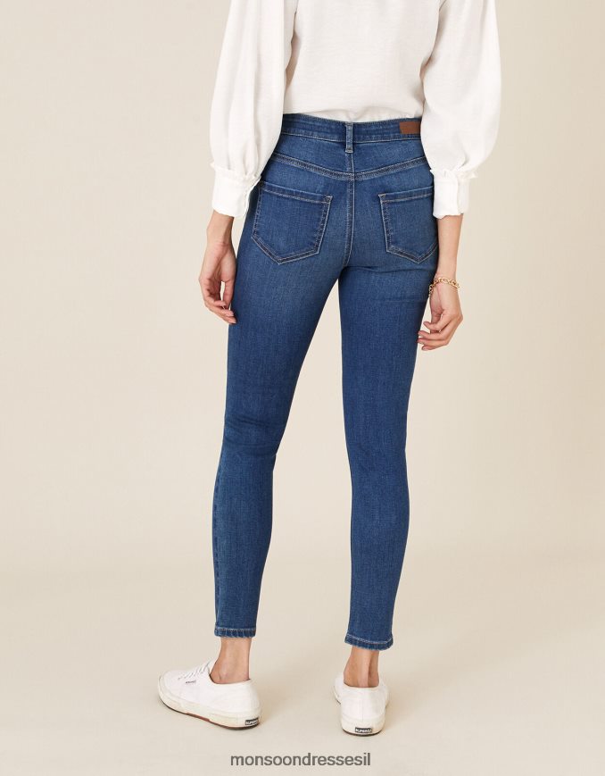 הַלבָּשָׁה Monsoon ג'ינס סקיני באורך קצר של איריס כחול (כחול ג'ינס) נשים HTJ0TZ971