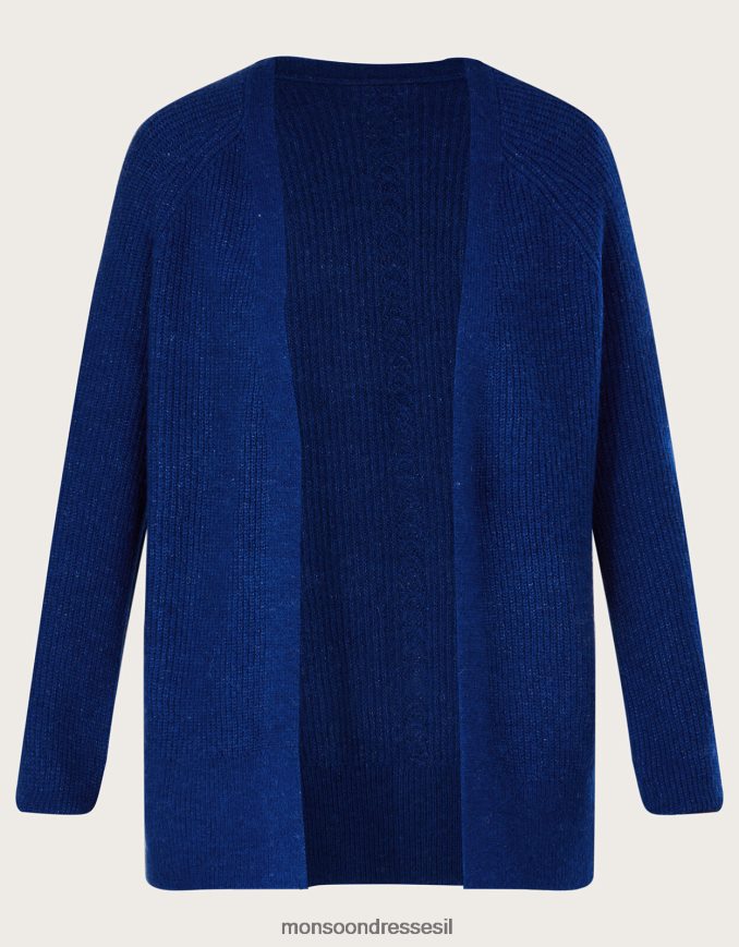 הַלבָּשָׁה Monsoon קרדיגן סריג מצולע רך במיוחד כחול (קובלט) נשים HTJ0TZ972