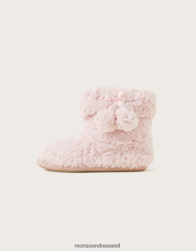 הַנעָלָה Monsoon מגפי נעלי פונפון מפרווה מלאכותית וָרוֹד נשים HTJ0TZ978