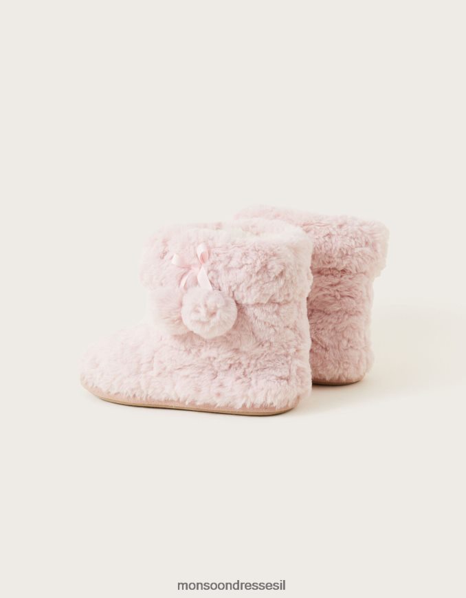 הַנעָלָה Monsoon מגפי נעלי פונפון מפרווה מלאכותית וָרוֹד נשים HTJ0TZ978