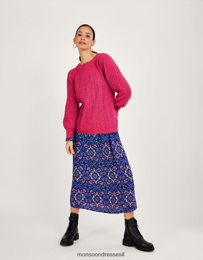 הַלבָּשָׁה Monsoon מגשר כבל כפתור אחורי עם פוליאסטר ממוחזר וָרוֹד נשים HTJ0TZ988