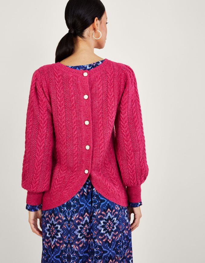 הַלבָּשָׁה Monsoon מגשר כבל כפתור אחורי עם פוליאסטר ממוחזר וָרוֹד נשים HTJ0TZ988