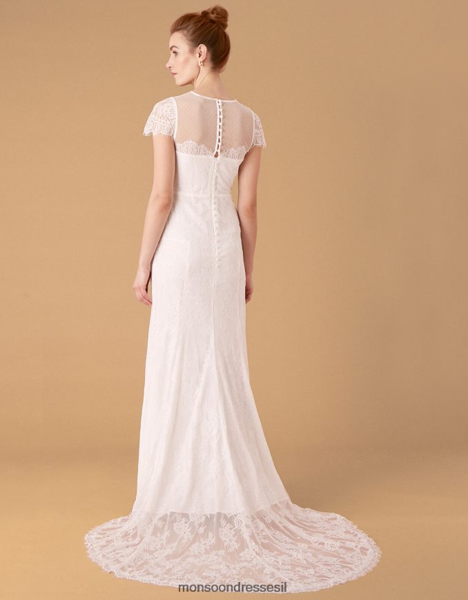 הַלבָּשָׁה Monsoon שמלת כלה תחרה של רבקה שנטילי שֶׁנהָב נשים HTJ0TZ989