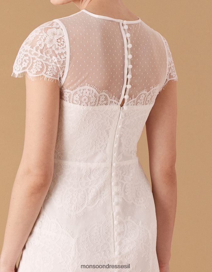 הַלבָּשָׁה Monsoon שמלת כלה תחרה של רבקה שנטילי שֶׁנהָב נשים HTJ0TZ989