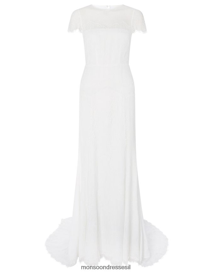 הַלבָּשָׁה Monsoon שמלת כלה תחרה של רבקה שנטילי שֶׁנהָב נשים HTJ0TZ989