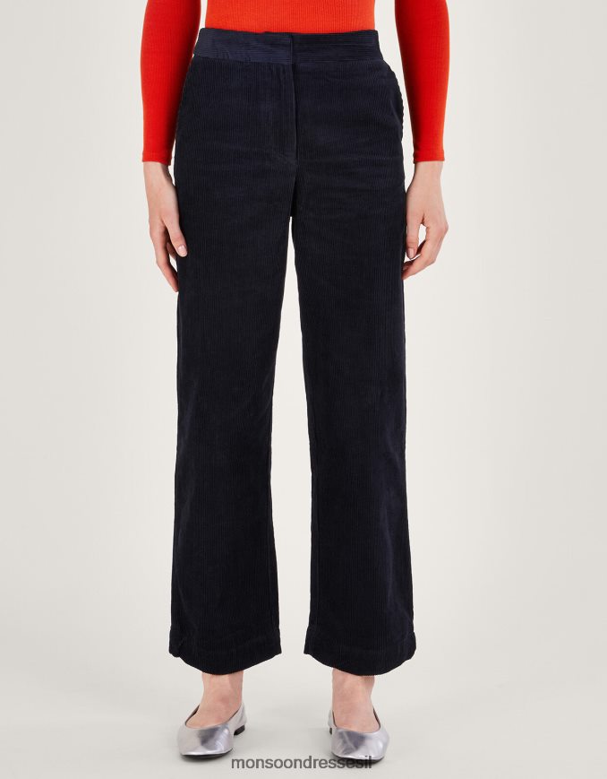 הַלבָּשָׁה Monsoon מכנסיים חליפת רגליים רחבות כבל כחול (חצות) נשים HTJ0TZ98