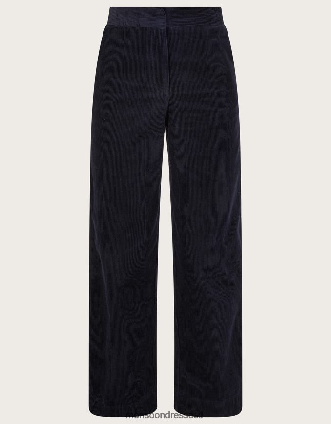 הַלבָּשָׁה Monsoon מכנסיים חליפת רגליים רחבות כבל כחול (חצות) נשים HTJ0TZ98