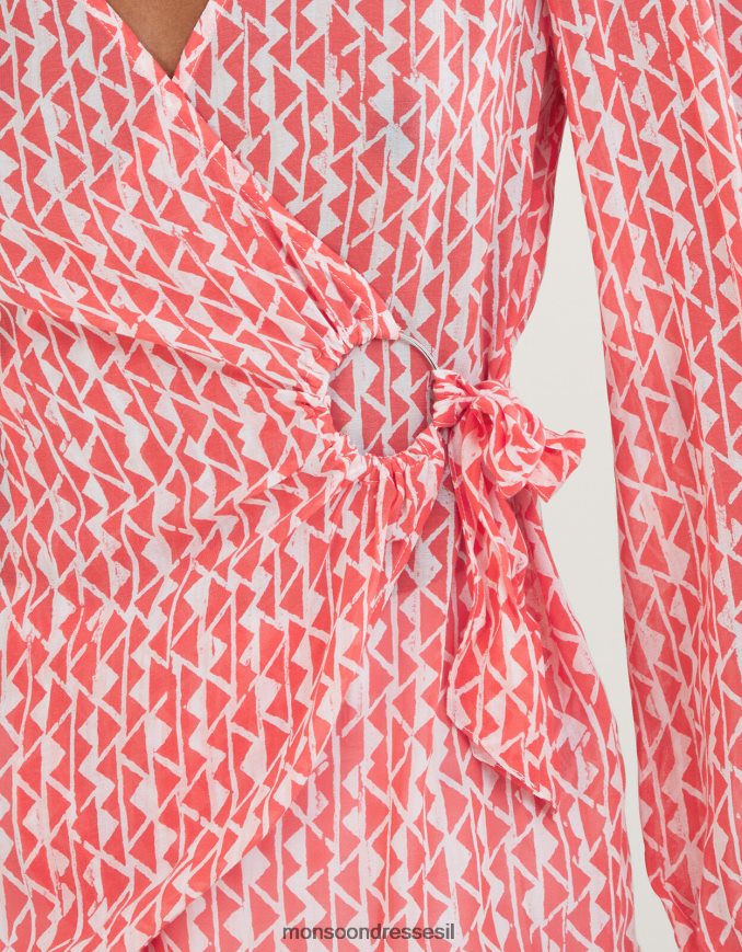 הַלבָּשָׁה Monsoon טופ עטיפה של דורית בוויסקוזה בר קיימא תפוז נשים HTJ0TZ995