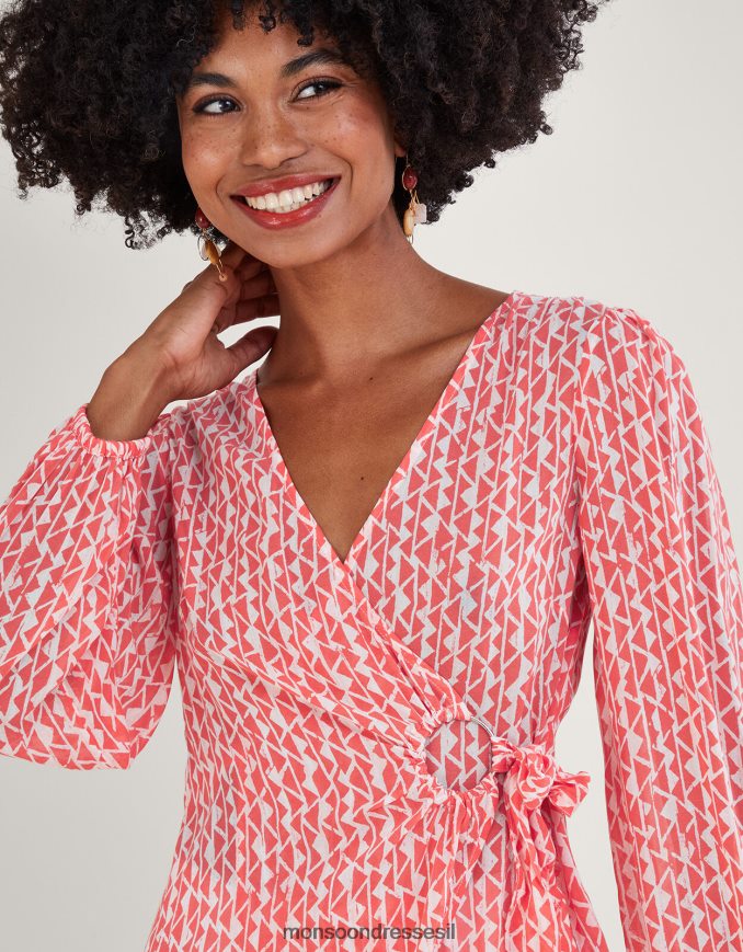 הַלבָּשָׁה Monsoon טופ עטיפה של דורית בוויסקוזה בר קיימא תפוז נשים HTJ0TZ995