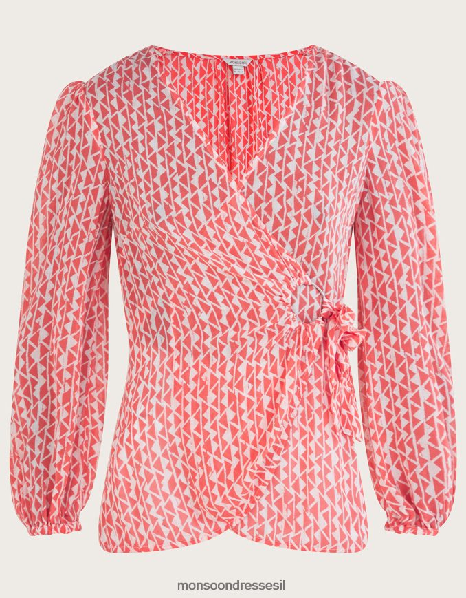 הַלבָּשָׁה Monsoon טופ עטיפה של דורית בוויסקוזה בר קיימא תפוז נשים HTJ0TZ995