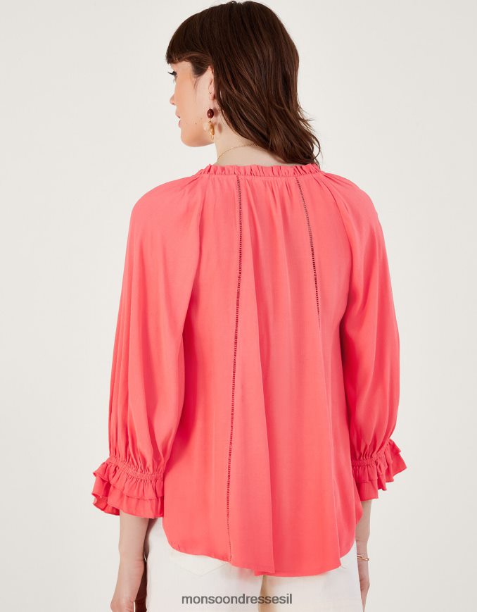 הַלבָּשָׁה Monsoon טופ תחרה Hattie בוויסקוזה בר קיימא כתום (אלמוגים) נשים HTJ0TZ246