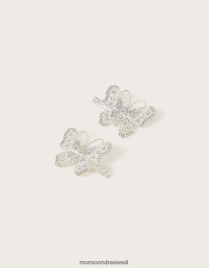 אבזר Monsoon אטבי שיער של Jewel Butterfly סט של שניים אופנה ילדה HTJ0TZ2575