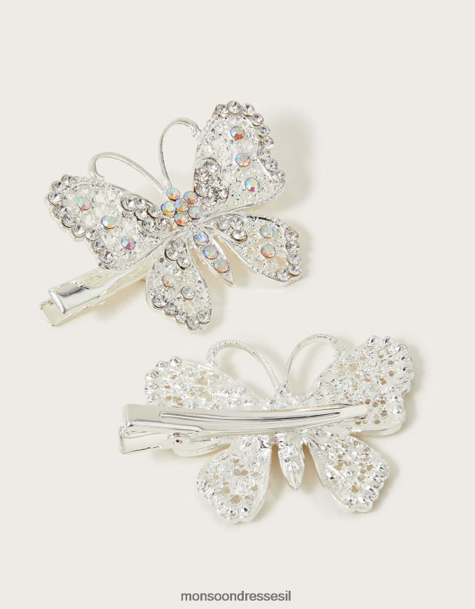 אבזר Monsoon אטבי שיער של Jewel Butterfly סט של שניים אופנה ילדה HTJ0TZ2575