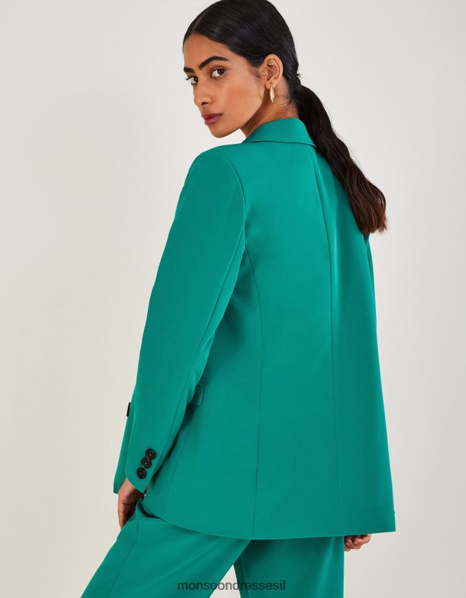 הַלבָּשָׁה Monsoon ז'קט כפול חזה Madlyn ירוק נשים HTJ0TZ1009