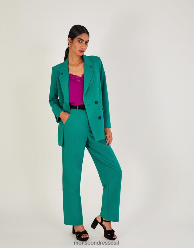 הַלבָּשָׁה Monsoon ז'קט כפול חזה Madlyn ירוק נשים HTJ0TZ1009