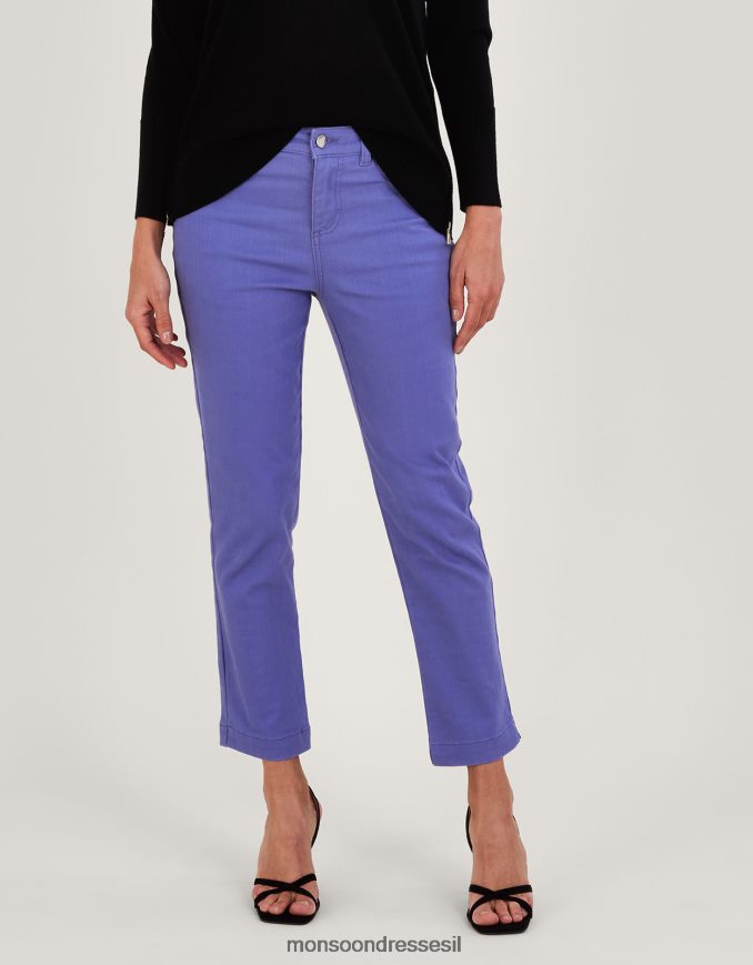 הַלבָּשָׁה Monsoon סקיני ג'ינס קצוץ Safaia מכותנה בת קיימא כחול (קובלט) נשים HTJ0TZ857