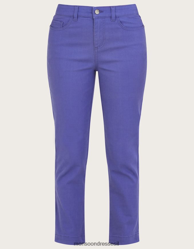 הַלבָּשָׁה Monsoon סקיני ג'ינס קצוץ Safaia מכותנה בת קיימא כחול (קובלט) נשים HTJ0TZ857