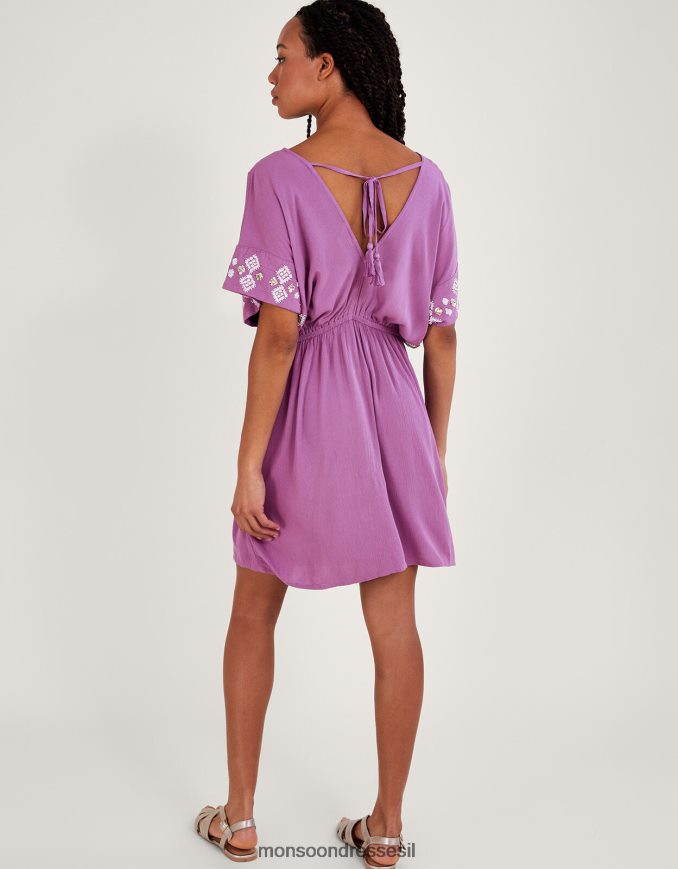 הַלבָּשָׁה Monsoon קפטן עם צווארון V מעוטר סגול (לילך) נשים HTJ0TZ158