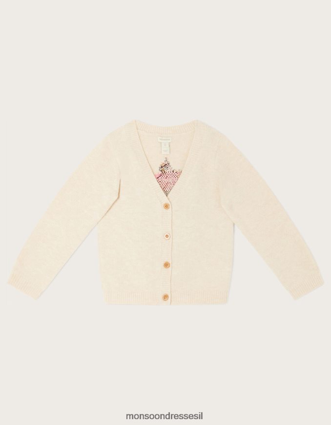 הַלבָּשָׁה Monsoon קרדיגן סוס אינטארסיה עם צווארון V גמל (שיבולת שועל) יְלָדִים HTJ0TZ1996