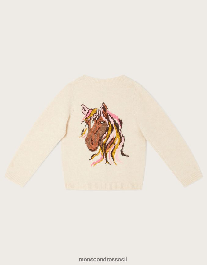 הַלבָּשָׁה Monsoon קרדיגן סוס אינטארסיה עם צווארון V גמל (שיבולת שועל) יְלָדִים HTJ0TZ1996