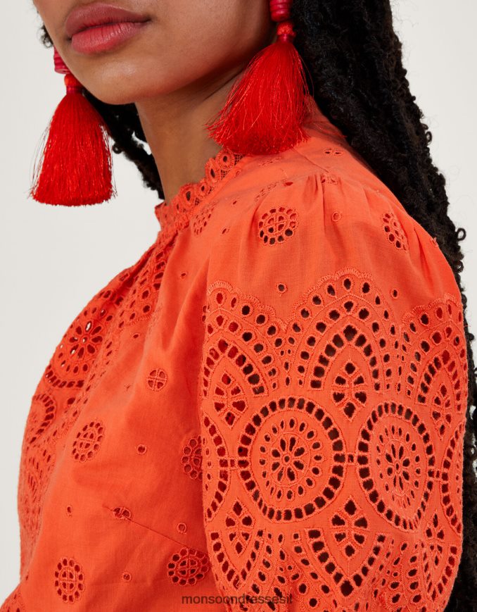 הַלבָּשָׁה Monsoon עליונית גזרת alessa עם כותנה אורגנית תפוז נשים HTJ0TZ810