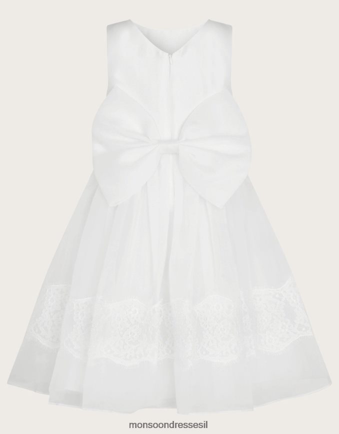 הַלבָּשָׁה Monsoon שמלת תחרה של alovette לבן ילדה HTJ0TZ1987