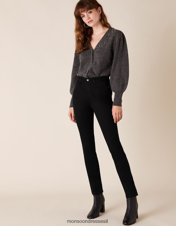 הַלבָּשָׁה Monsoon ג'ינס azura פרימיום באורך קצר שָׁחוֹר נשים HTJ0TZ1167