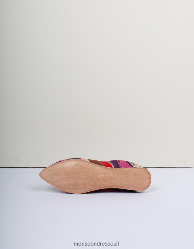 הַנעָלָה Monsoon עיצוב בוהמיה מרוקאי בוז'ד babouche נעלי בית אדום אָדוֹם נשים HTJ0TZ1542