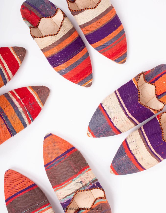 הַנעָלָה Monsoon עיצוב בוהמיה מרוקאי בוז'ד babouche נעלי בית סגול סָגוֹל נשים HTJ0TZ1556