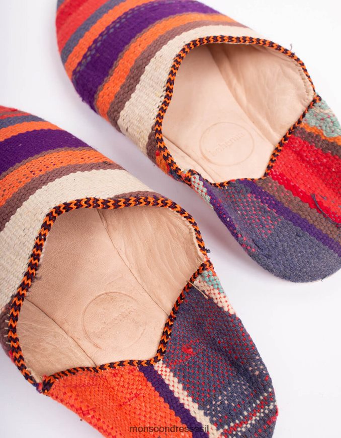 הַנעָלָה Monsoon עיצוב בוהמיה מרוקאי בוז'ד babouche נעלי בית סגול סָגוֹל נשים HTJ0TZ1556