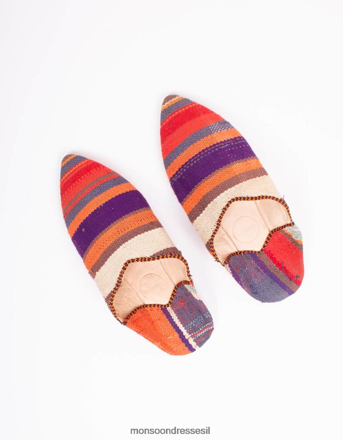 הַנעָלָה Monsoon עיצוב בוהמיה מרוקאי בוז'ד babouche נעלי בית סגול סָגוֹל נשים HTJ0TZ1556