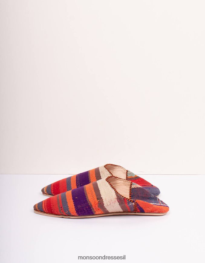 הַנעָלָה Monsoon עיצוב בוהמיה מרוקאי בוז'ד babouche נעלי בית סגול סָגוֹל נשים HTJ0TZ1556
