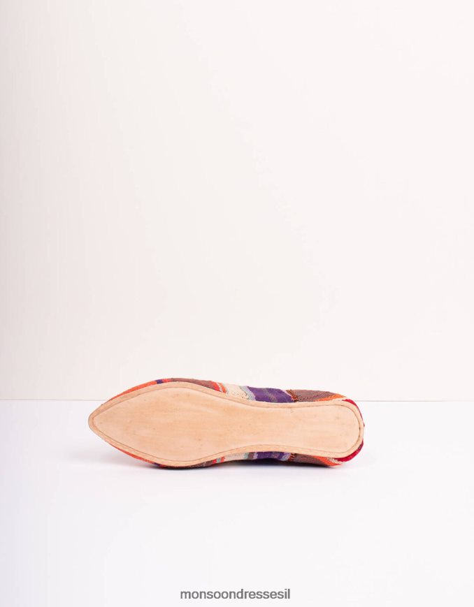 הַנעָלָה Monsoon עיצוב בוהמיה מרוקאי בוז'ד babouche נעלי בית סגול סָגוֹל נשים HTJ0TZ1556