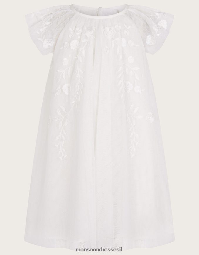 הַלבָּשָׁה Monsoon שמלה רקומה של baby amelia שֶׁנהָב ילדה HTJ0TZ2122