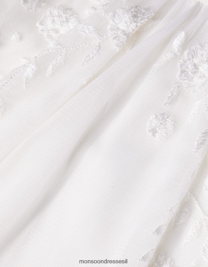 הַלבָּשָׁה Monsoon שמלה רקומה של baby amelia שֶׁנהָב ילדה HTJ0TZ2122