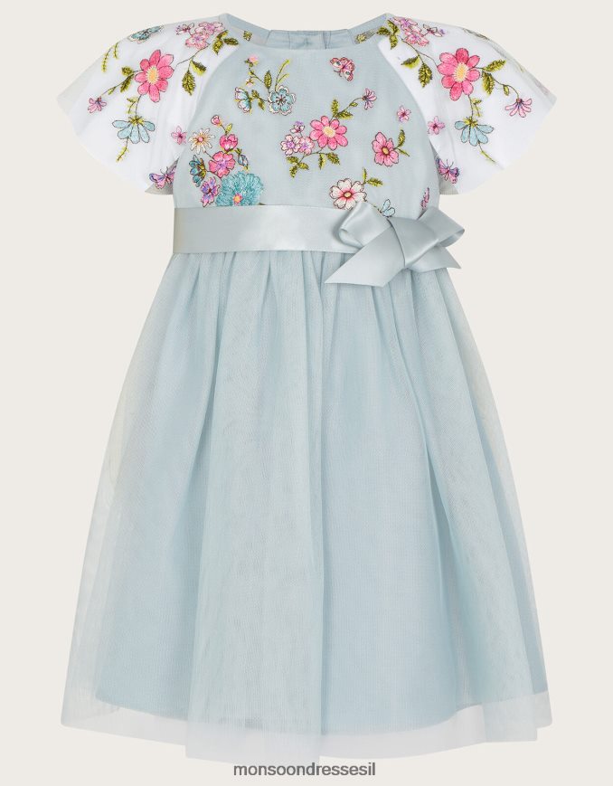 הַלבָּשָׁה Monsoon שמלת שכמייה רקומה של baby emzy ירוק ילדה HTJ0TZ2117