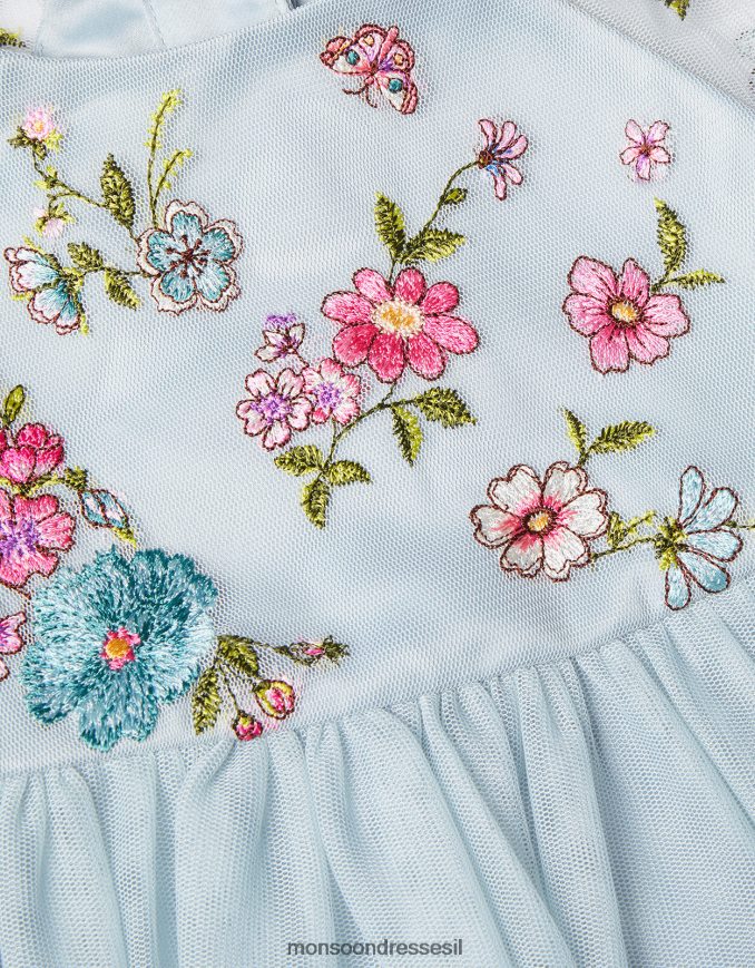 הַלבָּשָׁה Monsoon שמלת שכמייה רקומה של baby emzy ירוק ילדה HTJ0TZ2117