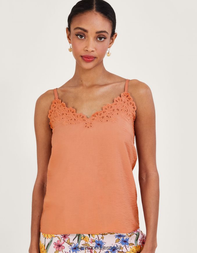 הַלבָּשָׁה Monsoon טופ קמי חתוך של beatrice תפוז נשים HTJ0TZ331