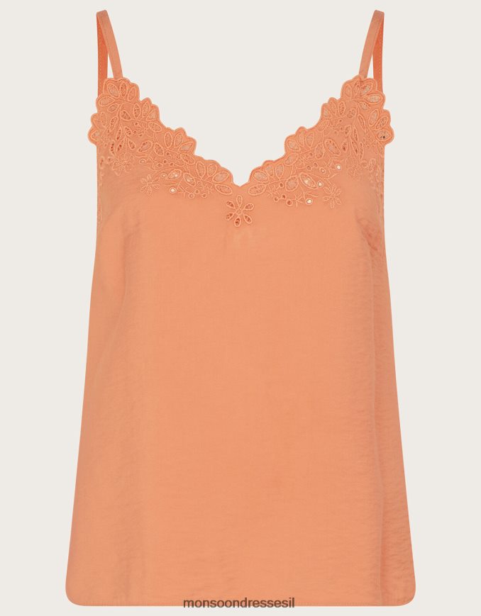 הַלבָּשָׁה Monsoon טופ קמי חתוך של beatrice תפוז נשים HTJ0TZ331