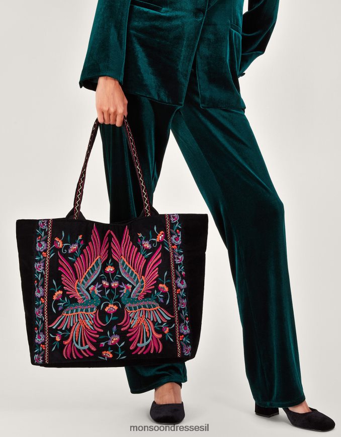 אבזר Monsoon תיק קטיפה רקום ביאטריס bird אופנה נשים HTJ0TZ1198