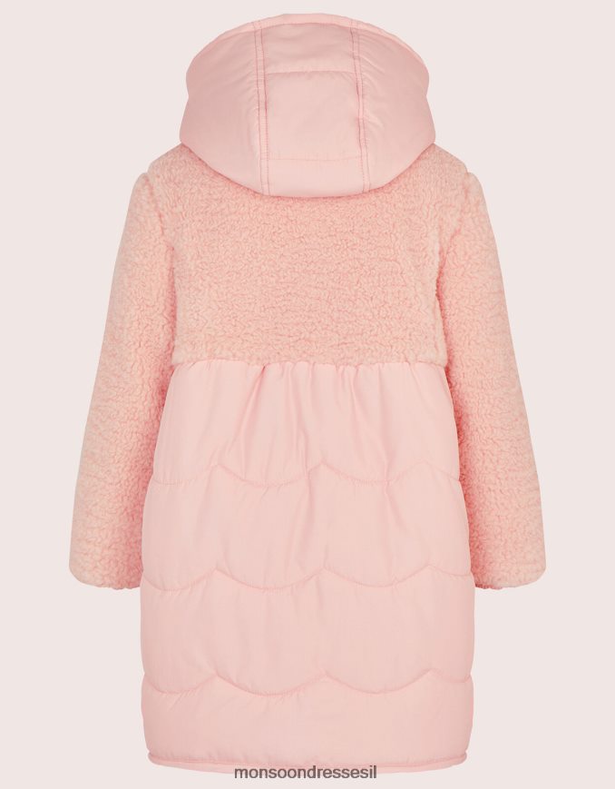 הַלבָּשָׁה Monsoon מעיל סקלופ של borg ורוד (ורוד חיוור) ילדה HTJ0TZ1570